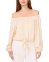 Vince Camuto Off The Shoulder Tie Hem Button-up Top