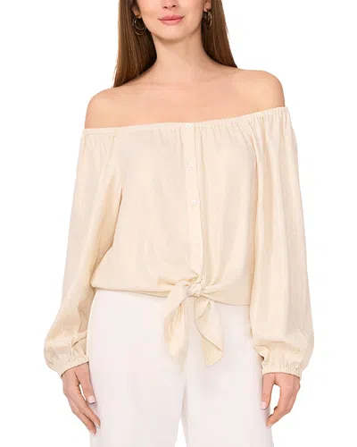 VINCE CAMUTO OFF THE SHOULDER TIE HEM TOP