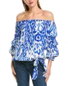 Vince Camuto Ikat Print Off The Shoulder Bubble Sleeve Top