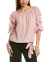 Vince Camuto Off The Shoulder Marie Sleeve Shirt In Pink