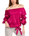Vince Camuto Off The Shoulder Bubble Sleeve Top In Purple