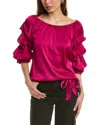 Vince Camuto Off The Shoulder Bubble Sleeve Top In Purple