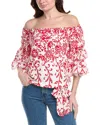 Vince Camuto Off The Shoulder Balloon Sleeve Top In Red