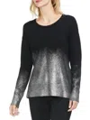 Vince Camuto Ombre Foil Pullover Sweater In Black