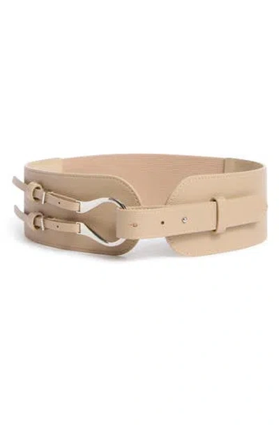 Vince Camuto Omega Buckle Belt In Blue