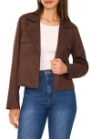 Vince Camuto One-button Faux Suede Jacket In Brown