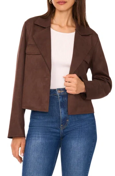 Vince Camuto One-button Faux Suede Jacket In Brown