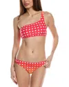 Vince Camuto One-shoulder 2pc Bikini Set In Orange