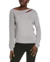 Vince Camuto One Side Shoulder Cutout Sweater In Silver