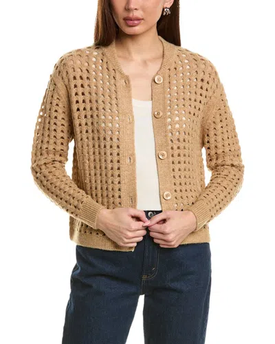 Vince Camuto Open Knit Cardigan In Brown