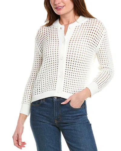 Vince Camuto Mesh Bomber Jacket In White