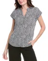 Vince Camuto Open Placket Top In Multi