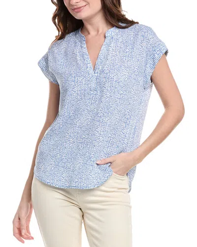 Vince Camuto Open Placket Top In Blue