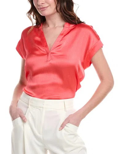 Vince Camuto Open Placket Top In Red