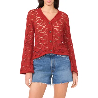 Vince Camuto Open Stitch Cotton Cardigan