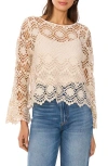 Vince Camuto Open Stitch Lace Top In Birch