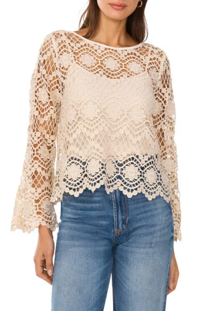 Vince Camuto Open Stitch Lace Top In Birch