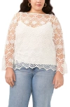 Vince Camuto Crochet Cap Sleeve Top In Ultra White