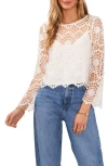 Vince Camuto Crochet Cap Sleeve Top In Ultra White