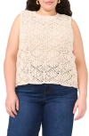 Vince Camuto Open Stitch Sleeveless Sweater In Brown