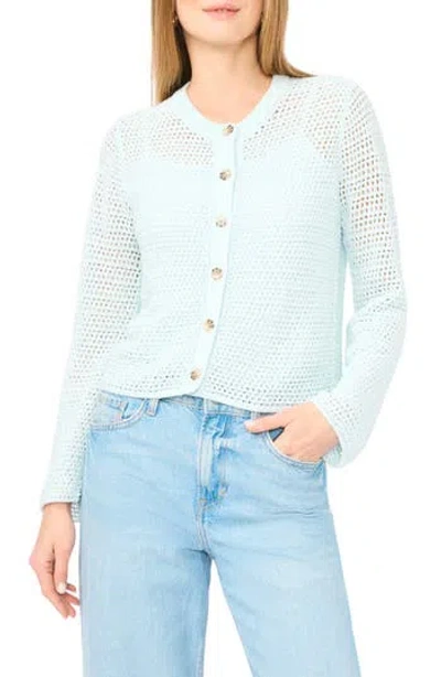 Vince Camuto Open Weave Cardigan In Blue