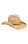 Vince Camuto Open Weave Cowgirl Hat In Brown