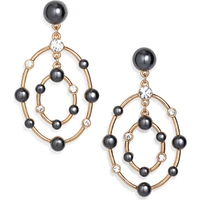 Vince Camuto Orbital Faux Pearl & Crystal Drop Earrings