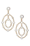 Vince Camuto Orbital Faux Pearl & Crystal Drop Earrings In Gold