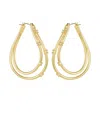 Vince Camuto Click It Double Hoop Earrings In Gold-tone