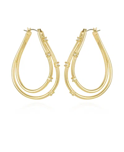 Vince Camuto Click It Double Hoop Earrings In Gold-tone