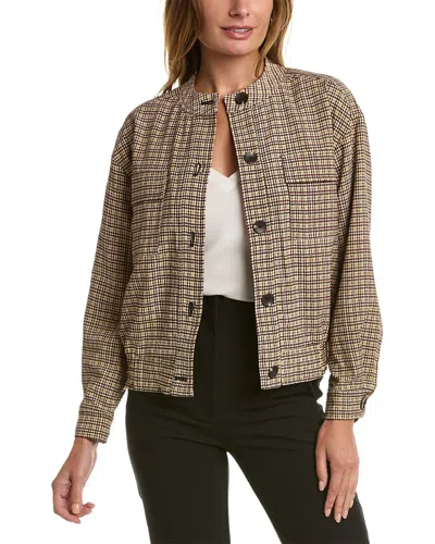 Vince Camuto Oversized Bomber Jacket In Brown
