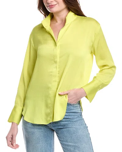 Vince Camuto Oversized Hammered Satin Blouse In Yellow