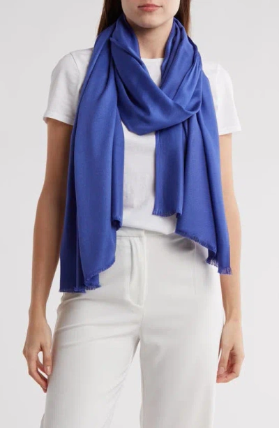 Vince Camuto Oversized Satin Pashmina Wrap In Blue