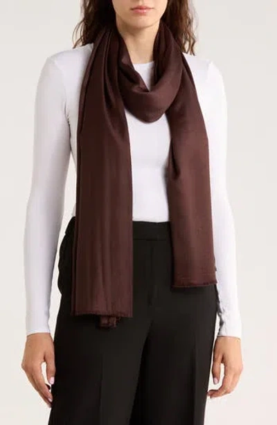 Vince Camuto Oversized Satin Pashmina Wrap In Brown