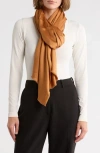 Vince Camuto Oversized Satin Pashmina Wrap In Brown