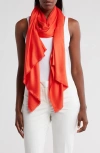 Vince Camuto Oversized Satin Pashmina Wrap In Orange