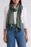 Vince Camuto Oversized Satin Pashmina Wrap In Duck Green