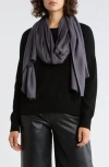 Vince Camuto Oversized Satin Pashmina Wrap In Gray