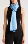 Vince Camuto Oversized Satin Pashmina Wrap In Pale Blue