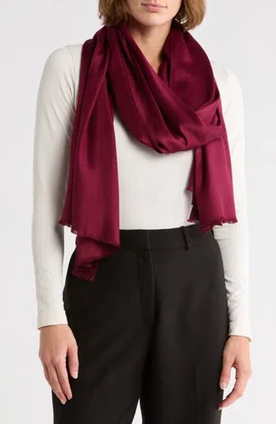 Vince Camuto Oversized Satin Pashmina Wrap In Red