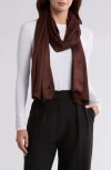 Vince Camuto Oversized Satin Pashmina Wrap In Brown