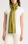 Vince Camuto Oversized Satin Pashmina Wrap In Sage