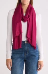 Vince Camuto Oversized Satin Pashmina Wrap In Sangria Red