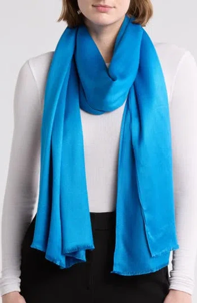 Vince Camuto Oversized Satin Pashmina Wrap In Tropical Blue