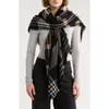 Vince Camuto Oversized Twill Plaid Scarf In Black
