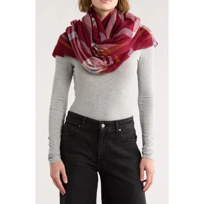 Vince Camuto Oversized Twill Plaid Scarf In Red