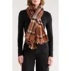 Vince Camuto Oversized Twill Plaid Scarf In Brown