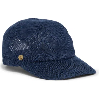 Vince Camuto Packable Pointelle Knit Baseball Cap In Navy