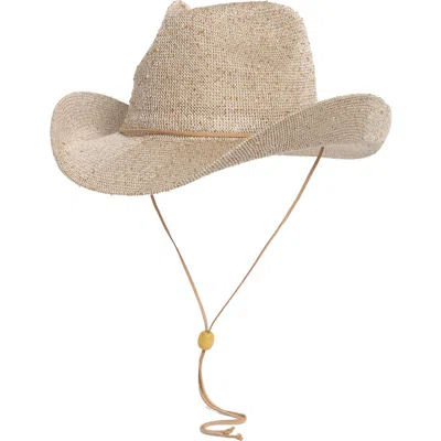 Vince Camuto Packable Shine Cowboy Hat In Brown