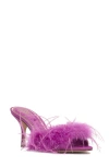 Vince Camuto Paelly Faux Feather Slide Sandal In Pink
